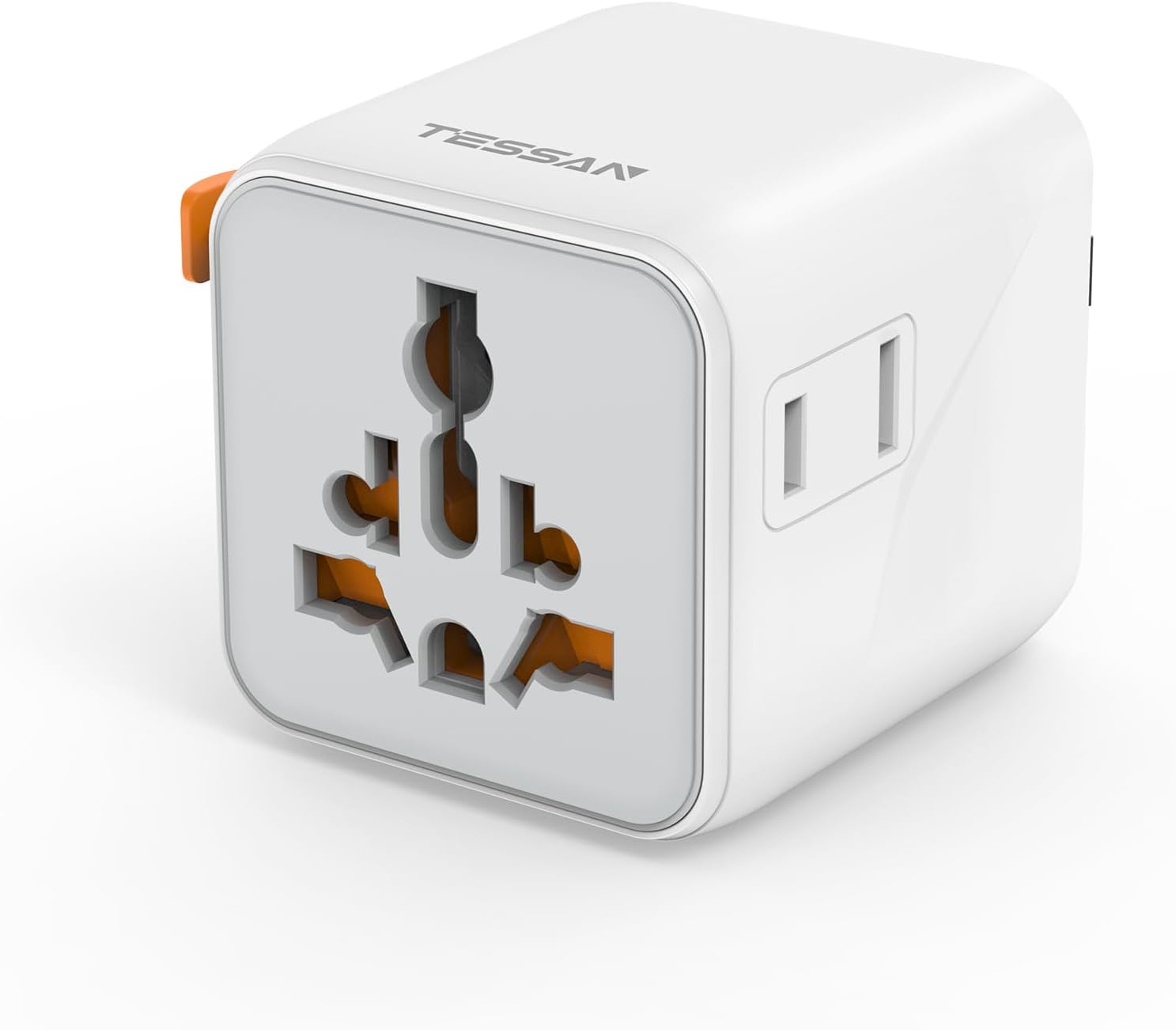 Wikistore - Universal Travel Adapter Dual AC Outlet Worldwide Plug Adaptor for Europe UK Australia Ireland Japan - White