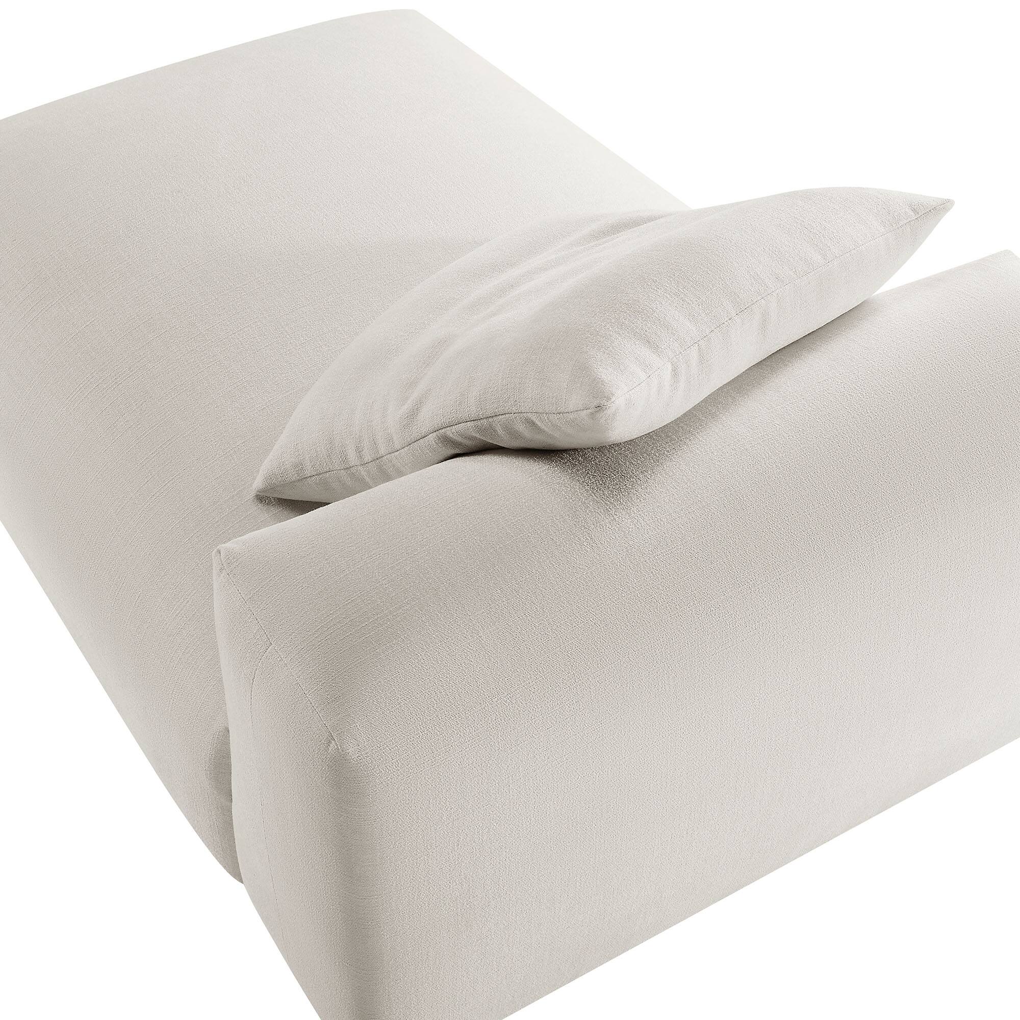 Alt View 6. Modway - Solace Modular Upholstered Fabric Armless Chaise Lounge by Modway - Salt.
