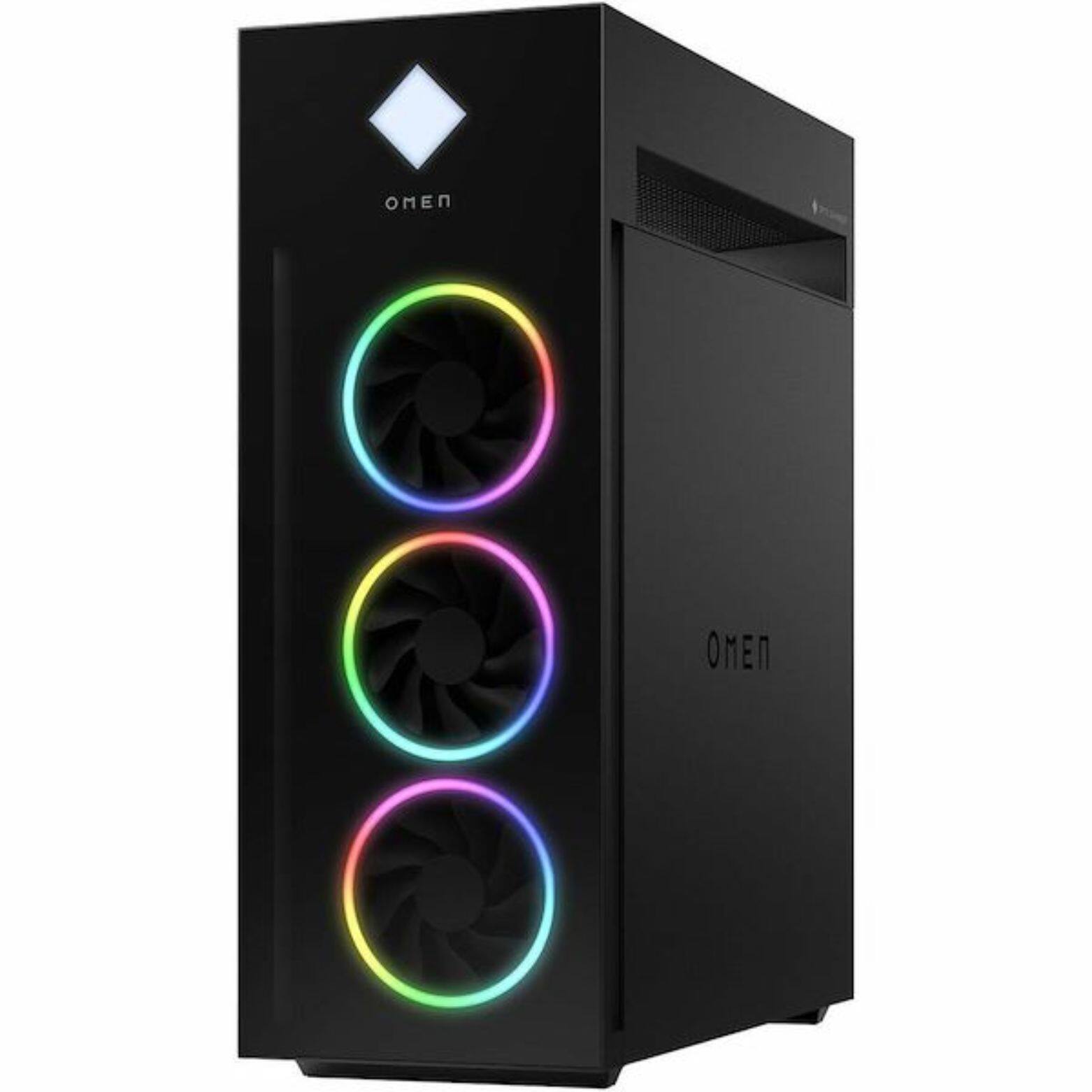 Alt View 2. HP - OMEN 45L GT22-3000I Intel Core Ultra 9 285K 3.2 GHz up to 5.70 GHz 32GB 1TB SSD NVIDIA GeForce RTX 5070 Windows 11 Home - Black.
