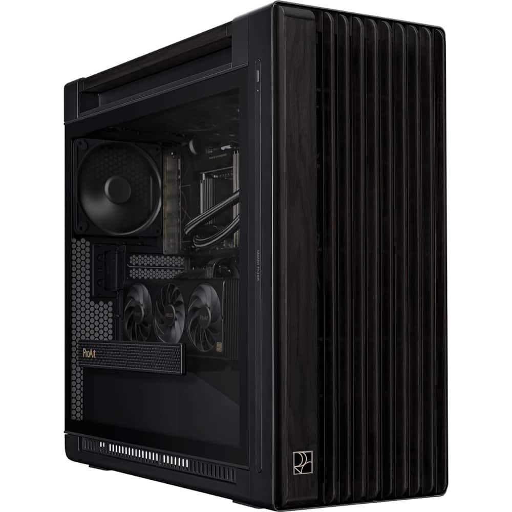 ASUS - ProArt PA602 Wood Edition Mid-Tower Case PA602/WOOD/BLK/TG// - Black