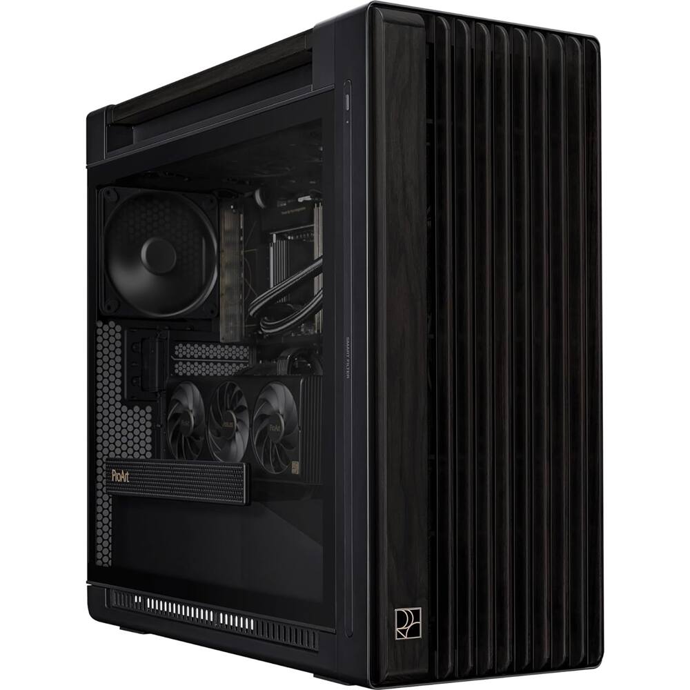 ASUS - ProArt PA602 Wood Edition Mid-Tower Case PA602/WOOD/BLK/TG// - Black