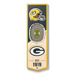 YouTheFan - Green Bay Packers 6'' x 19'' 3D StadiumView Banner - Multicolor