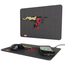 Keyscaper - Marvel Badge 15-Watt Wireless Charger and Mouse Pad - Ladypool 1