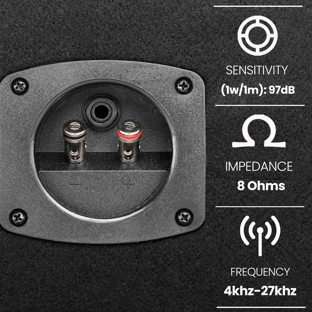 SENSITIVITY (1w/1m): 97dB  
IMPEDANCE: 8 Ohms  
FREQUENCY: 4kHz-27kHz