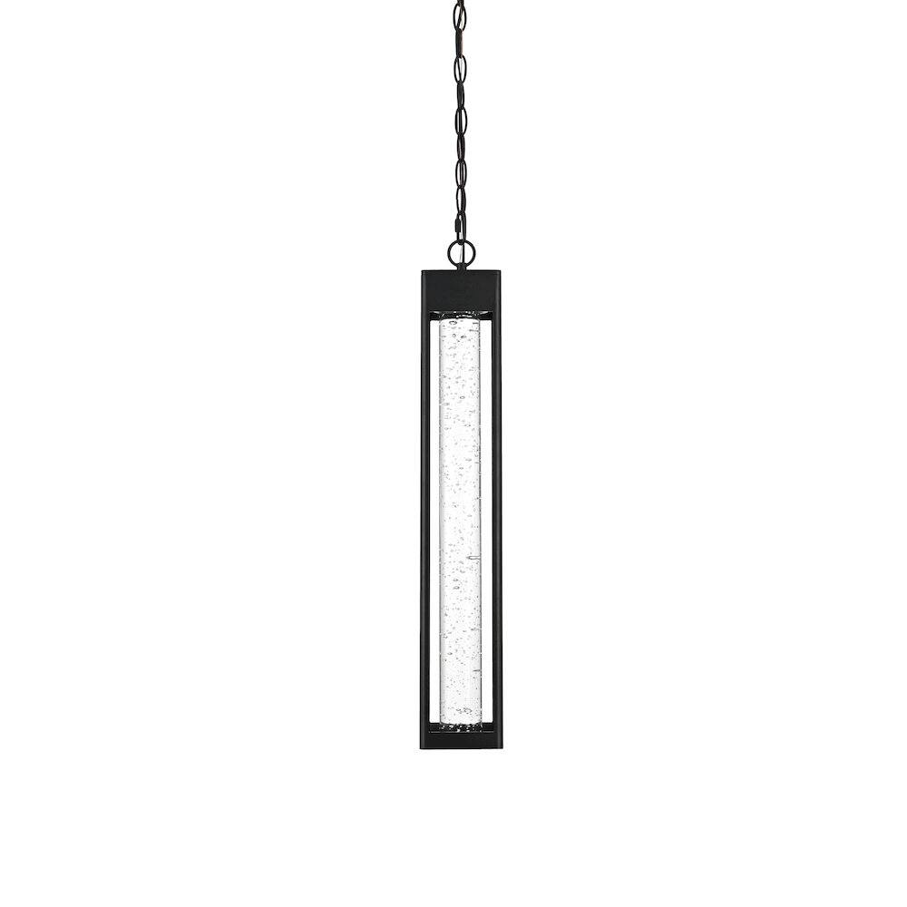 Left. Elegant Lighting - Amaris 23 inch LED Outdoor Pendant in Black - Black And Clear.