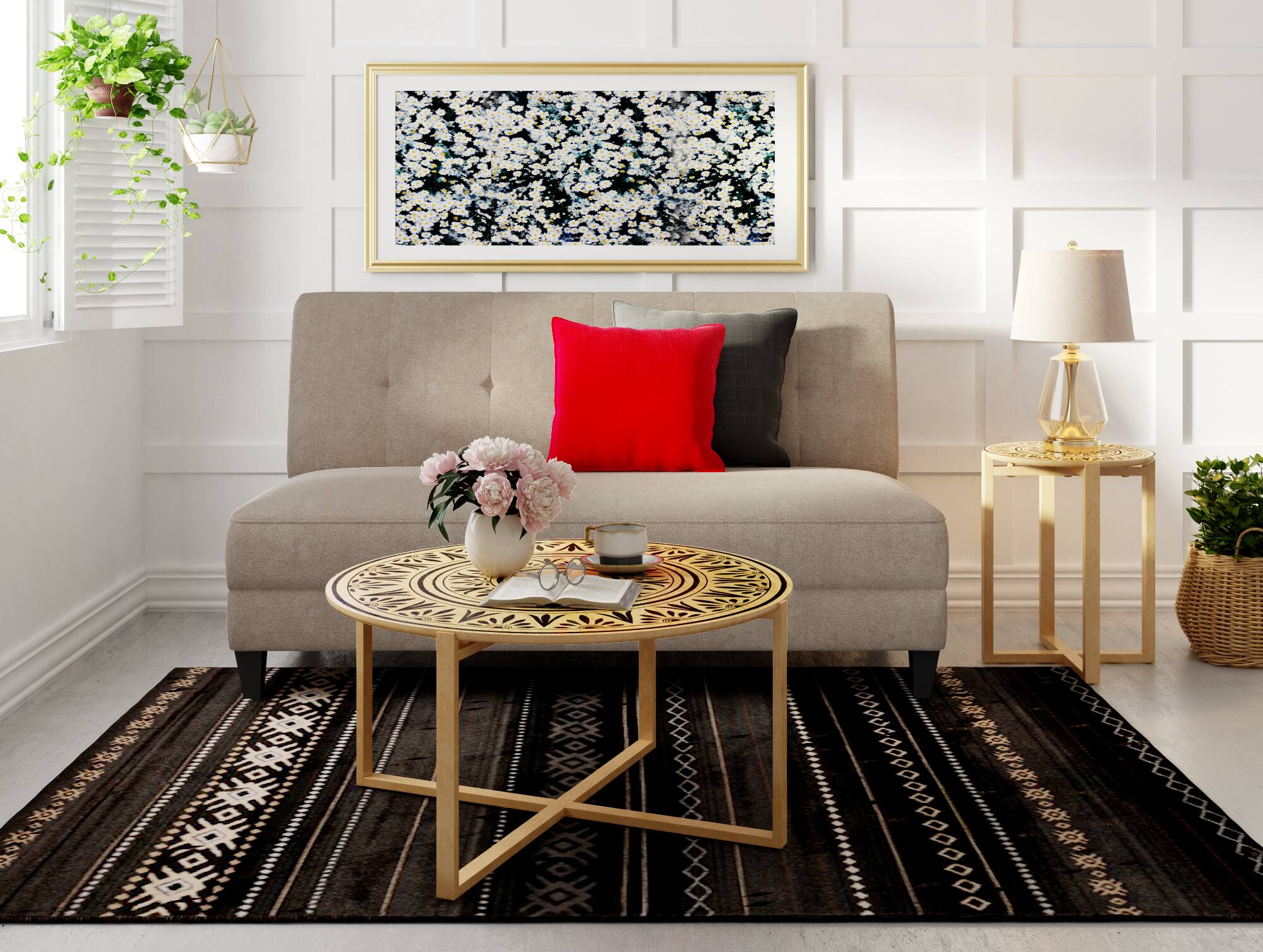 Angle. Adore Decor - Adore Decor Dahlia Side Table, Natural - Natural.