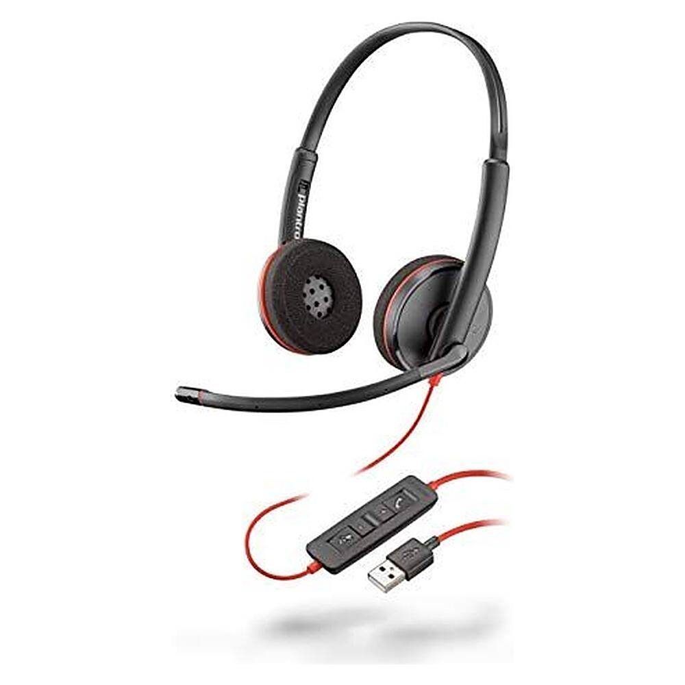 Left. Poly - Poly Blackwire 3220 USB-A On-Ear Headset - Black.