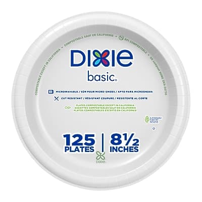 "Dixie - Basic 8.5"" Paper Plates, 125 Plates/Pack - White" price history on PriceWatchPro
