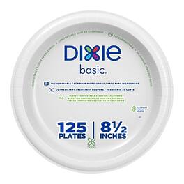 Dixie - Basic 8.5" Paper Plates, 125 Plates/Pack - White