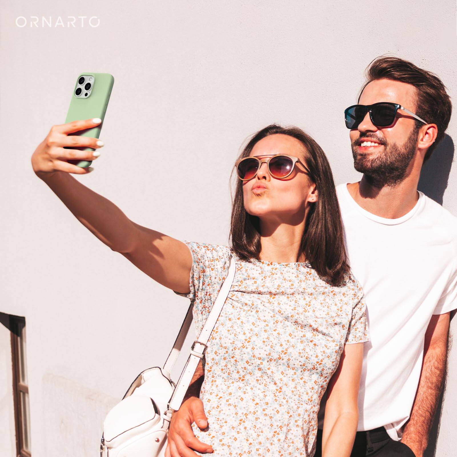 Alt View 5. Ornarto - ORNARTO Compatible with iPhone 15 Pro Max Case 6.7", Slim Liquid Silicone Full Covered Protective Cover-Pistachio Green - Pistachio Green.
