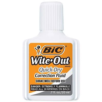 Bic Wite-Out Brand Quick Dry Correction Fluid  
Shake Well Before Use  
Danger: Extremely Flammable  
Read All Warnings on Back  
.7 fl. oz./20 ml