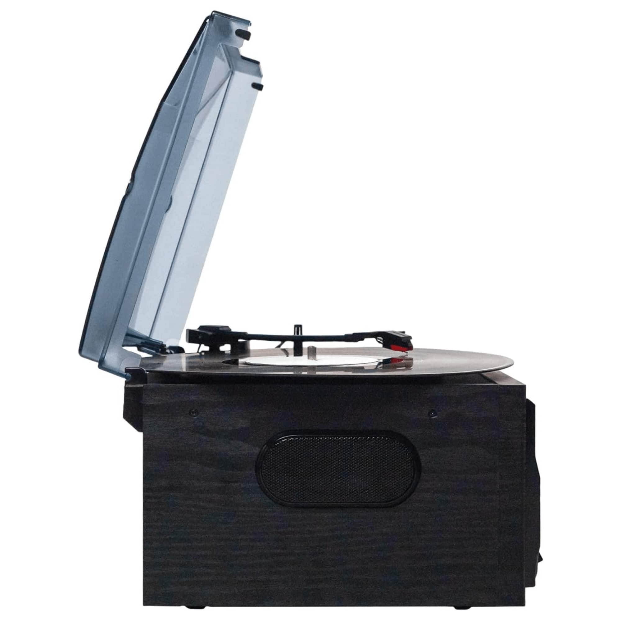 Alt View 2. Victor Audio - Cosmopolitan 8-in-1 Turntable Music Center with Bluetooth, USB & Cassette - Black.