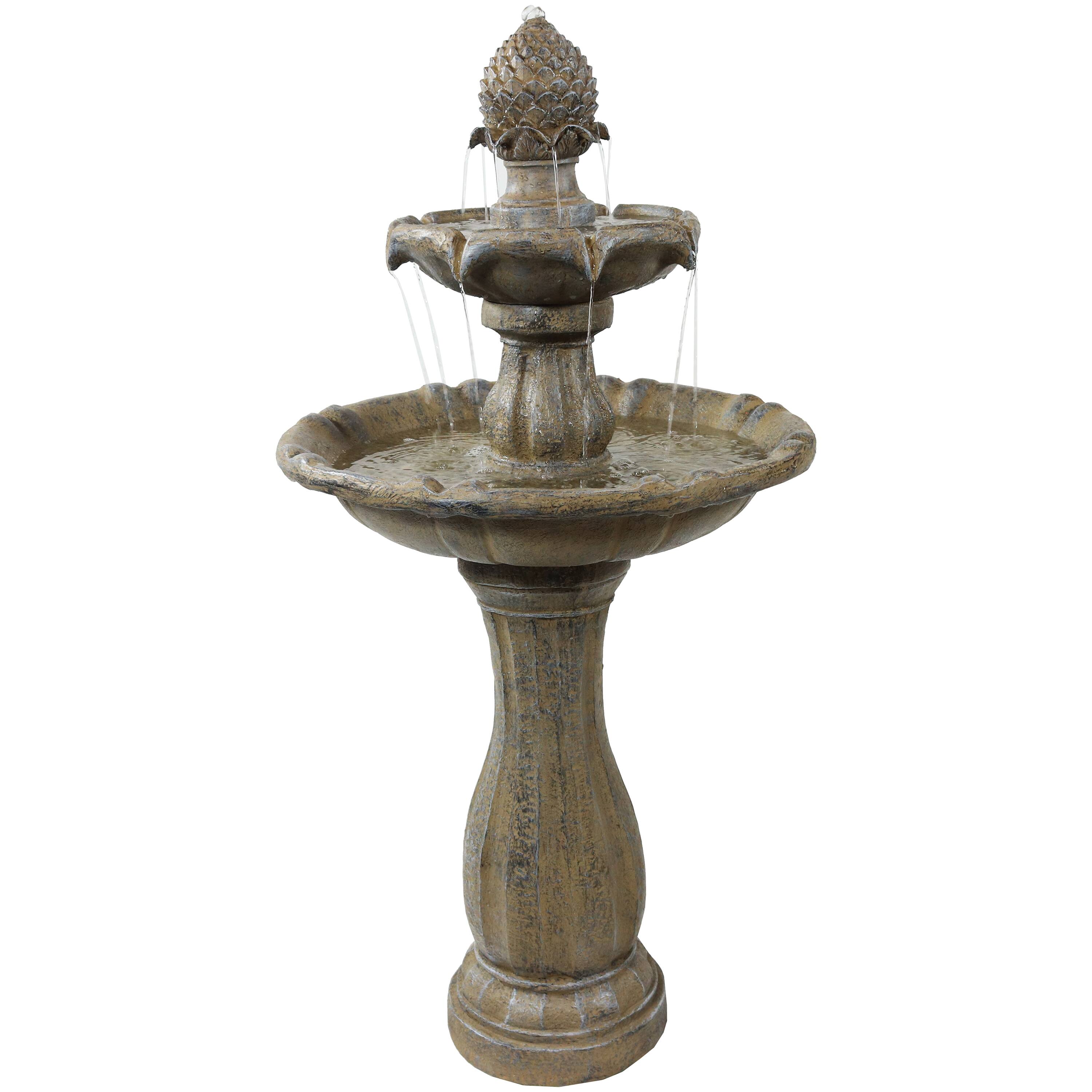 Sunnydaze - Pineapple Outdoor 2-Tier Solar Fountain with Battery - Earth price history on PriceWatchPro