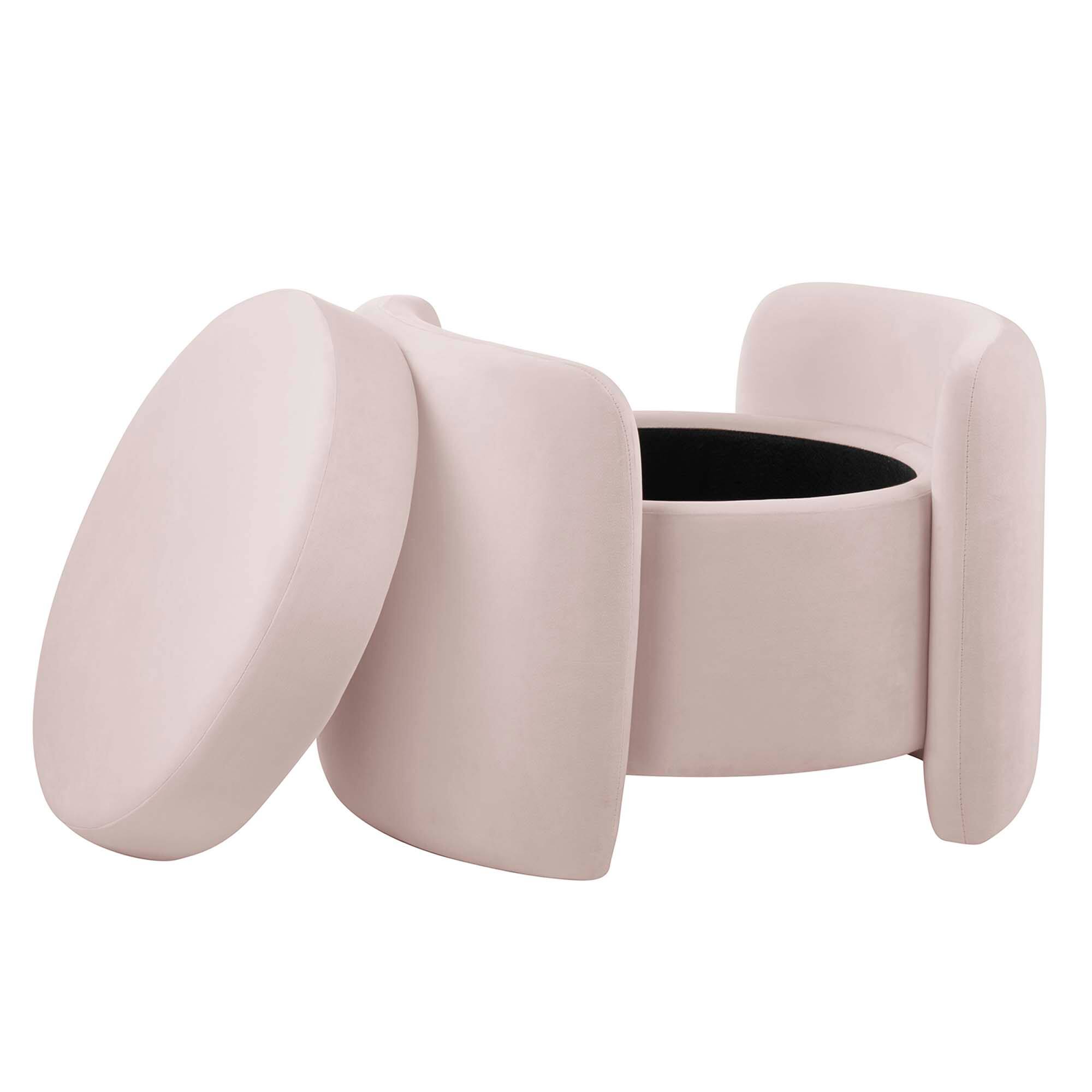 Alt View 4. Modway - Nebula Upholstered Performance Velvet Ottoman by Modway - EEI-6055-PNK.