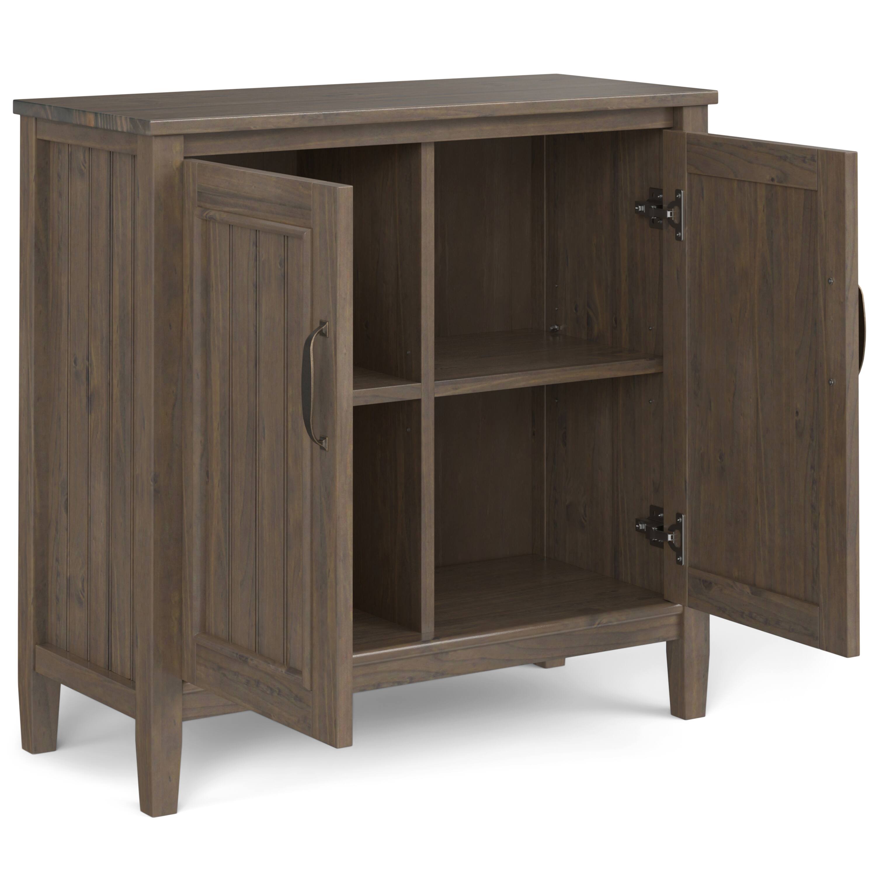 Back. Simpli Home - Lev 32 inch Storage Cabinet (Set of 2) - Smoky Brown.
