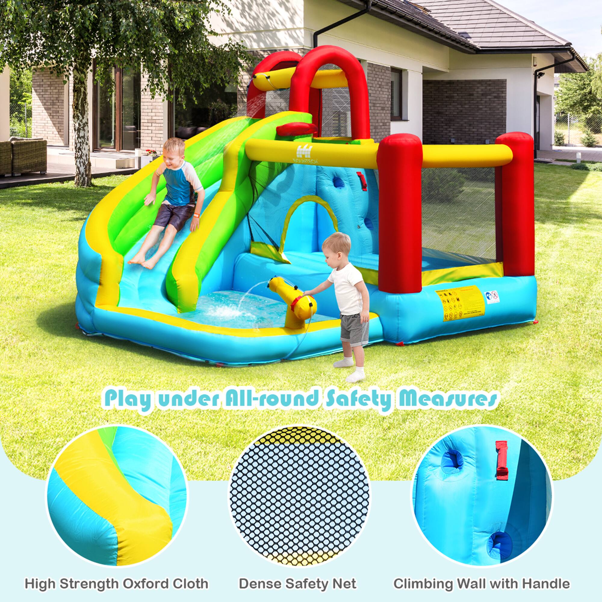 Play under All-round Safety Measures

High Strength Oxford Cloth

Dense Safety Net

Climbing Wall with Handle