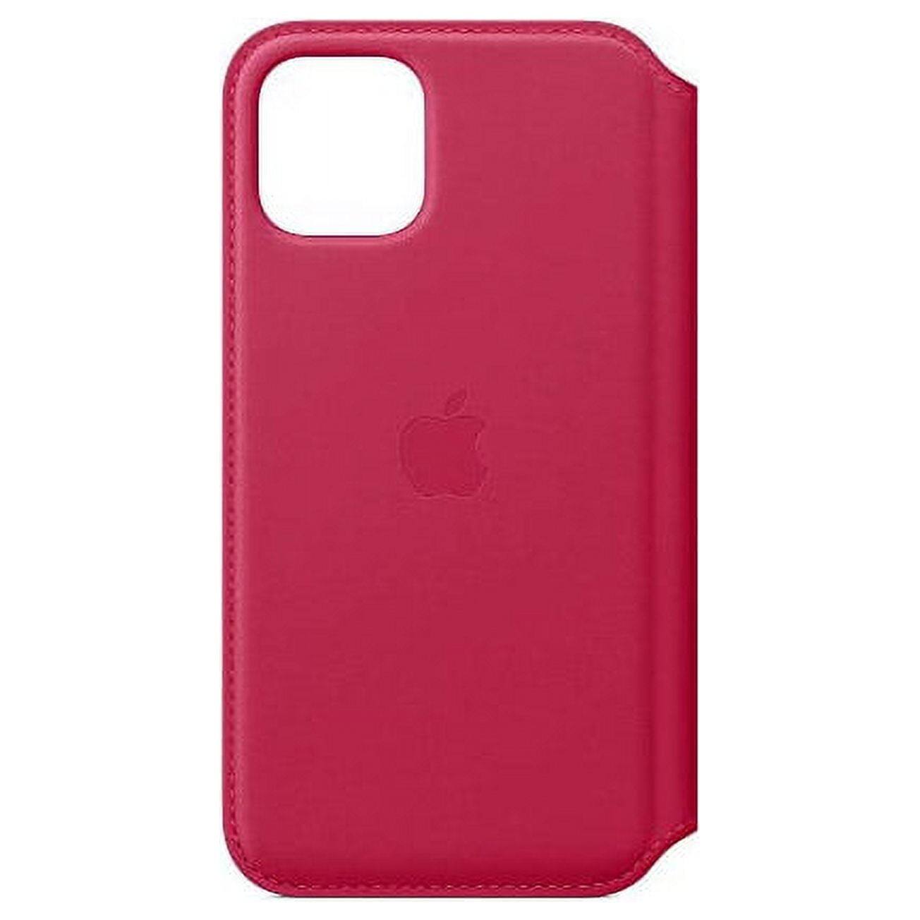 Alt View 5. Apple - Apple Leather Folio (for iPhone 11 Pro) - Raspberry - Raspberry.