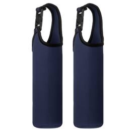 Unique Bargains - Neoprene Water Bottle Sleeves, Bottle Carrier Insulator with Handle, 3 in - For Hiking Cycling Camping Travel (2pcs) - Navy Blue