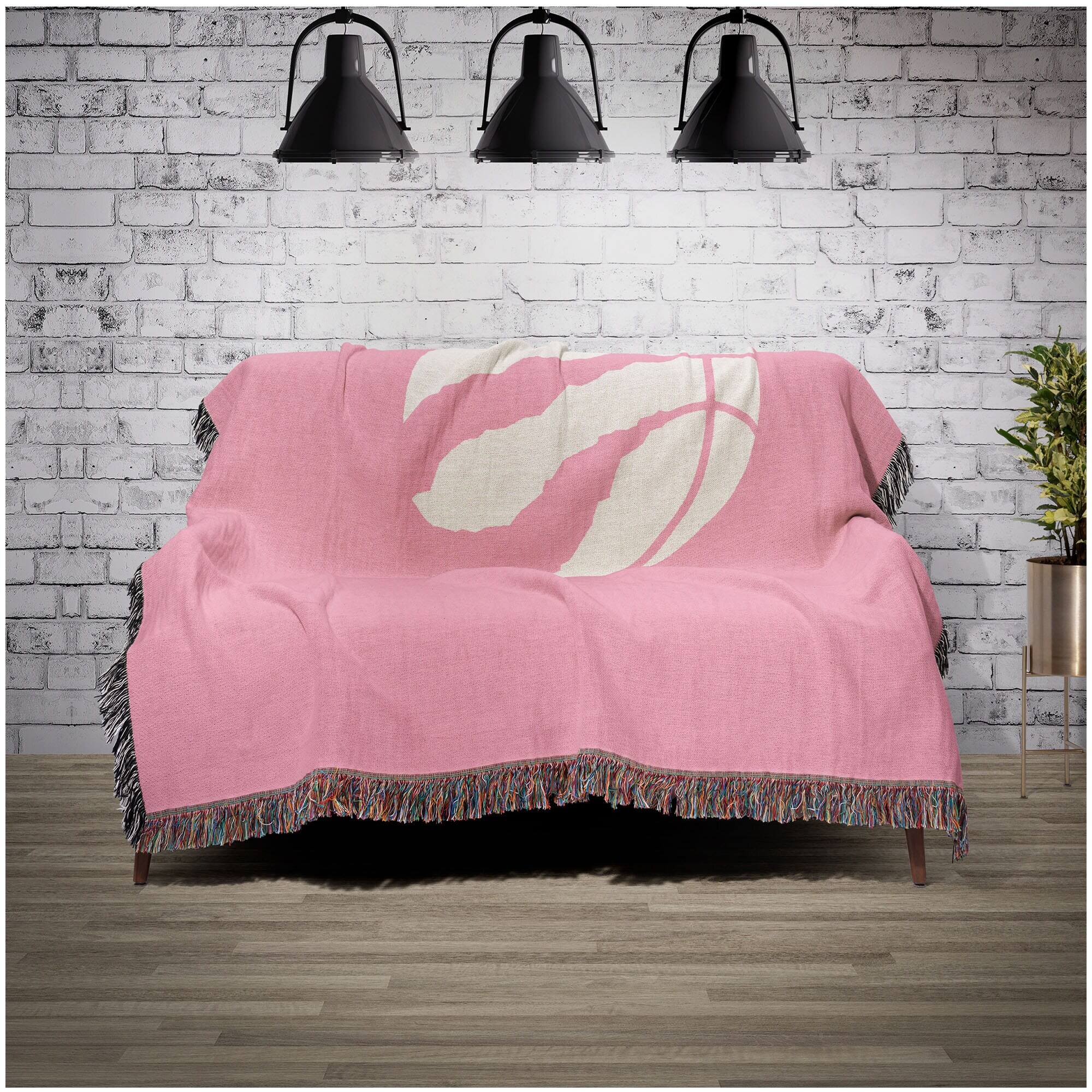 Alt View 1. Chad & Jake - Toronto Raptors Woven Blanket - Pink.