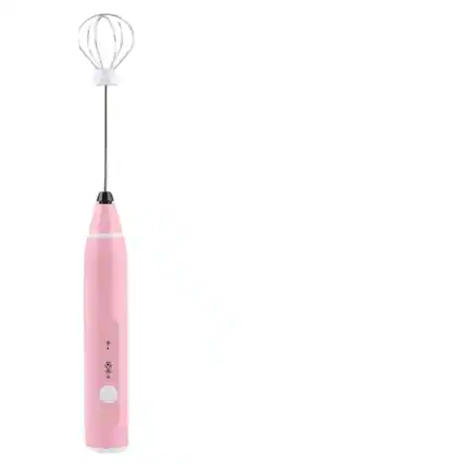 Front. Stock Preferred - USB Rechargeable Milk Frother, Double Whisk, Handheld Mixer - Pink - Pink.