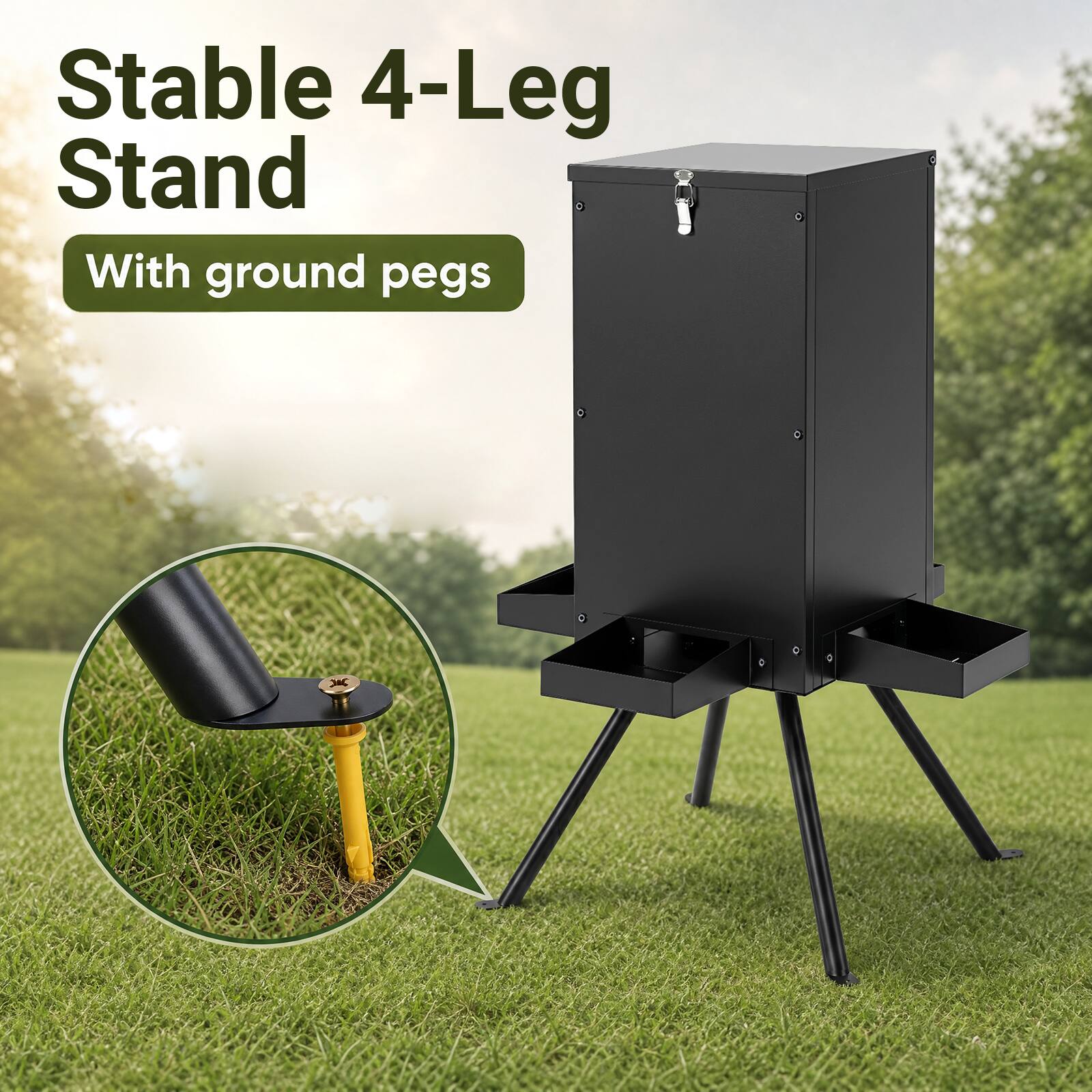Stable 4-Leg Stand With ground pegs