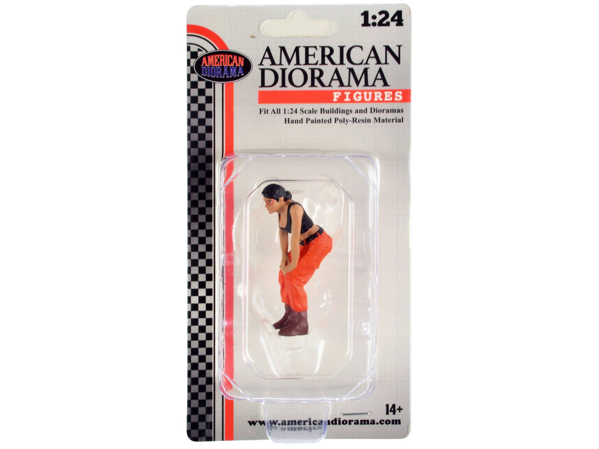 1:24 AMERICAN DIORAMA FIGURES  
Fit All 1:24 Scale Buildings and Dioramas  
Hand Painted Poly-Resin Material  
14+  
www.americandiorama.com