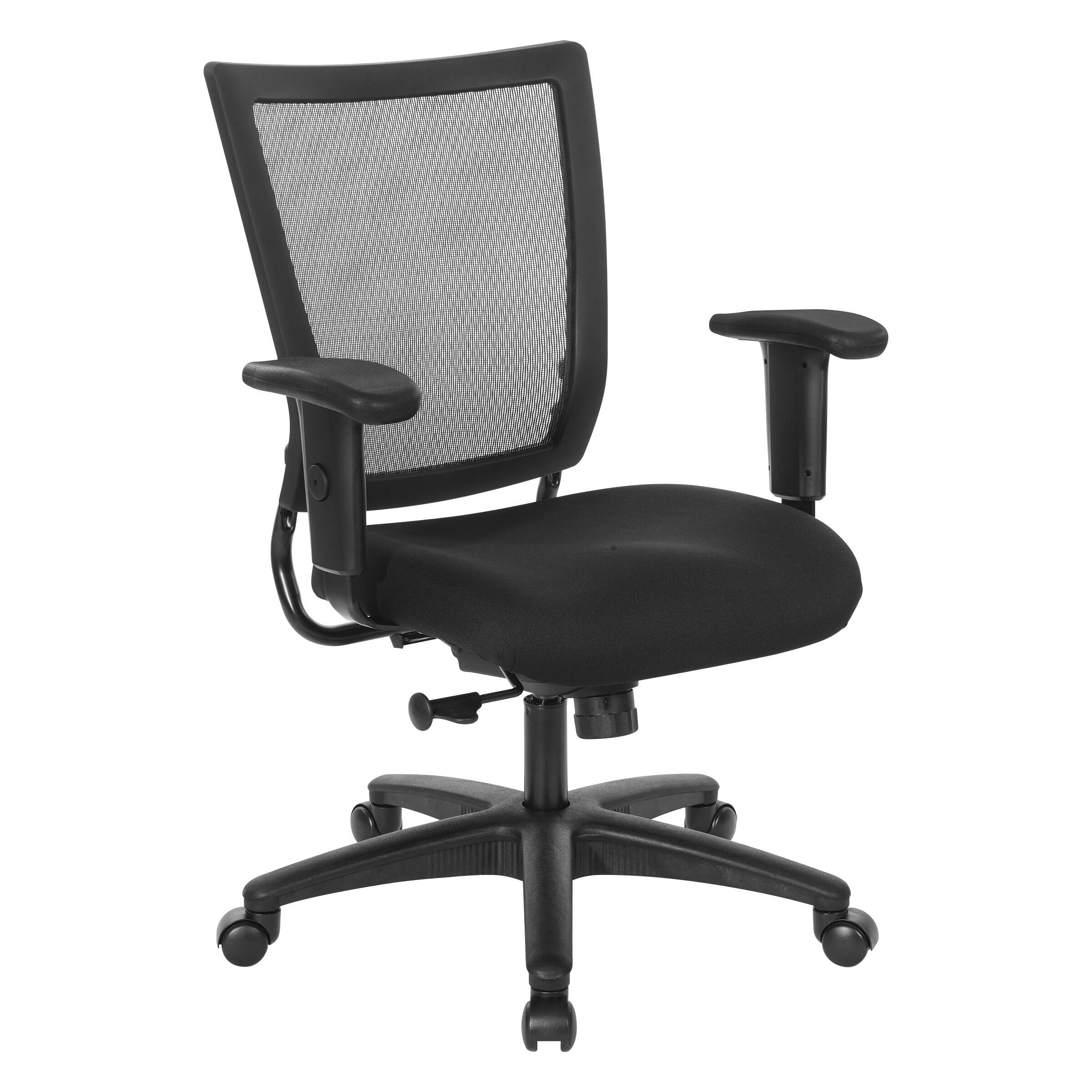 Angle. Office Star Products - Soft Frame Task Chair Mesh Back in Coal Freeflex Fabric Seat 2 to 1 Mechanism in Black Base - Coal.