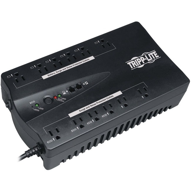 Eaton Tripp Lite Series TAA-Compliant ECO Series 120V 750VA 450W Energy-Saving Standby UPS with USB port and 12 Outlets - Green