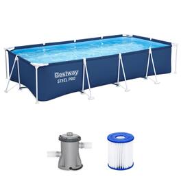 Bestway - Steel Pro 13 Foot x 32 Inch Rectangular Above Ground Swimming Pool - Blue