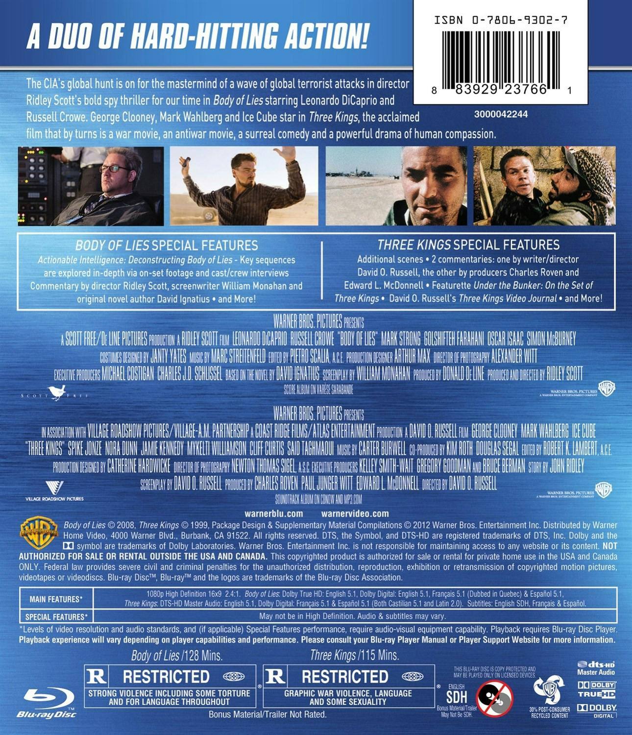 Back. Body of Lies /Three Kings (Blu-ray Double Feature) [Blu-ray].