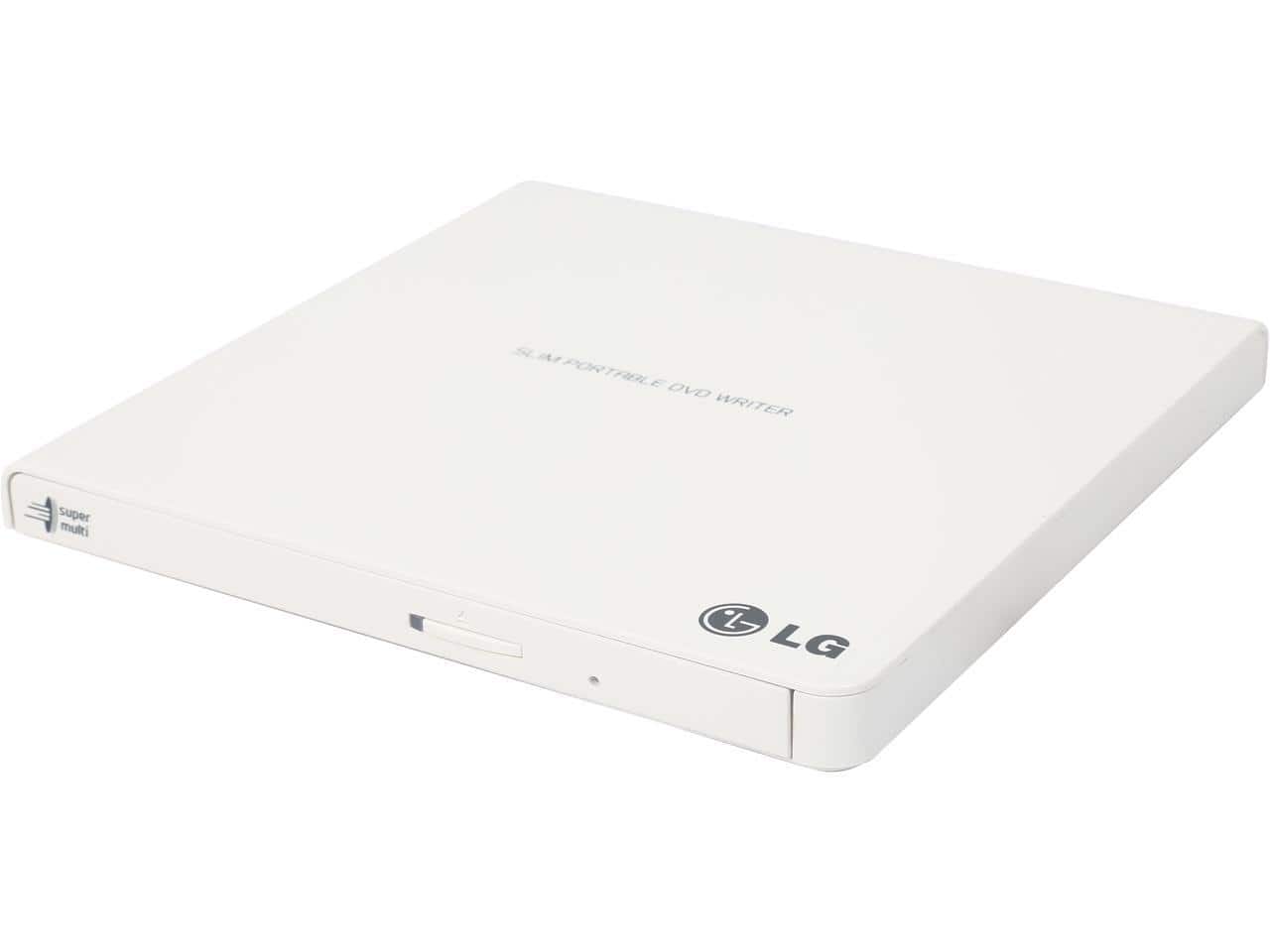 LG - External CD/DVD Rewriter With M-Disc Mac & Surface Support (White) - Model GP65NW60