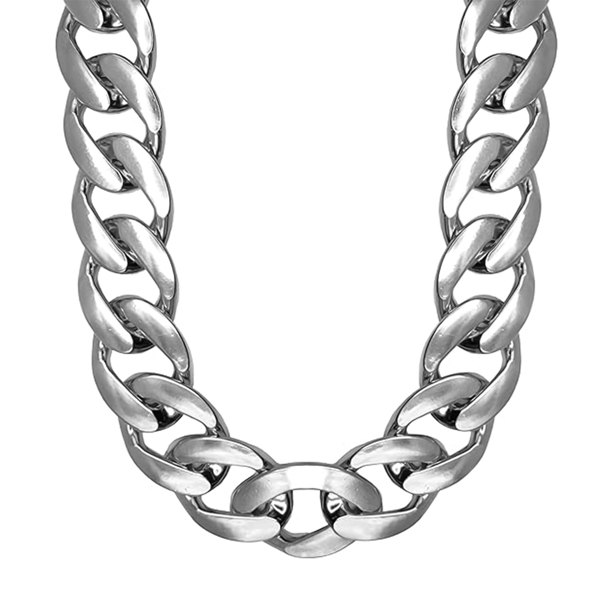 Alt View 1. Underwraps - Oversized Chunky Silver Chain Adult Costume Accessory - Silver.