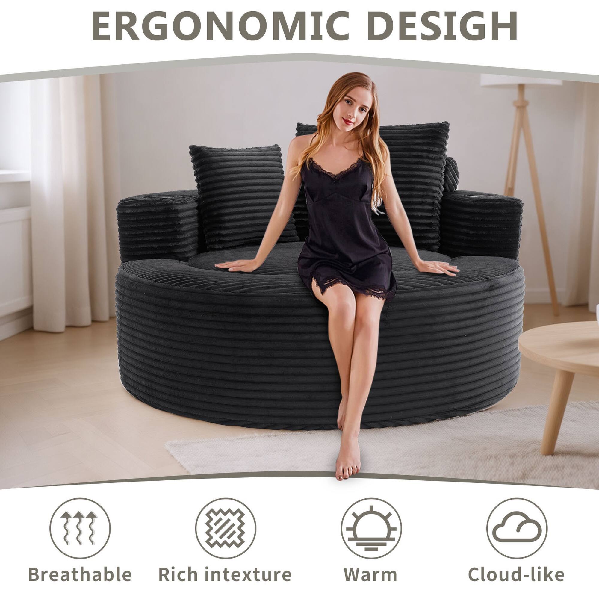 ERGONOMIC DESIGN

Breathable  
Rich in texture  
Warm  
Cloud-like