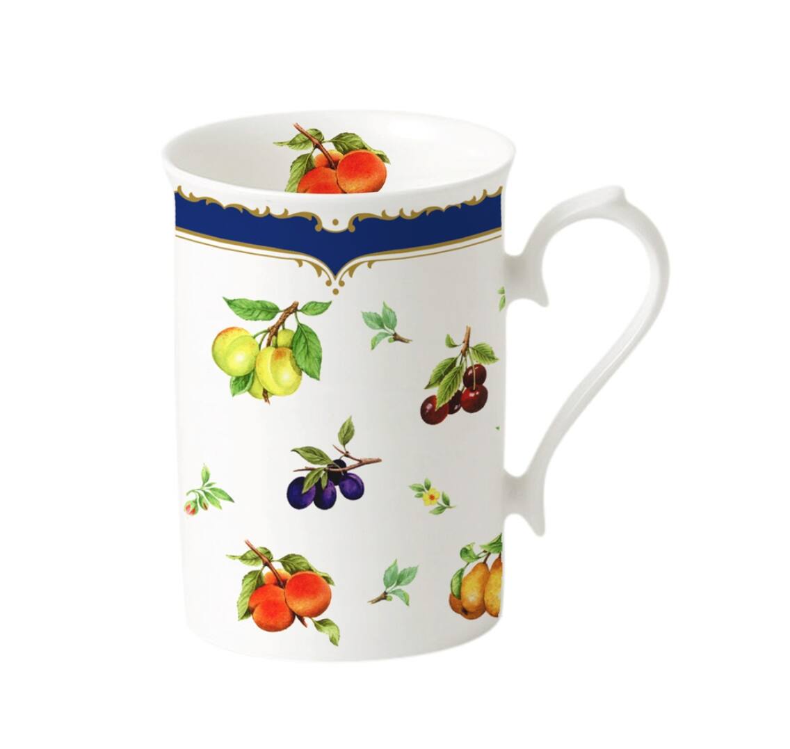 Angle. Jiallo - Roy Kirkham Lancaster Mug - Set of 6, Bone China Ceramic Made in England - Mutli color.