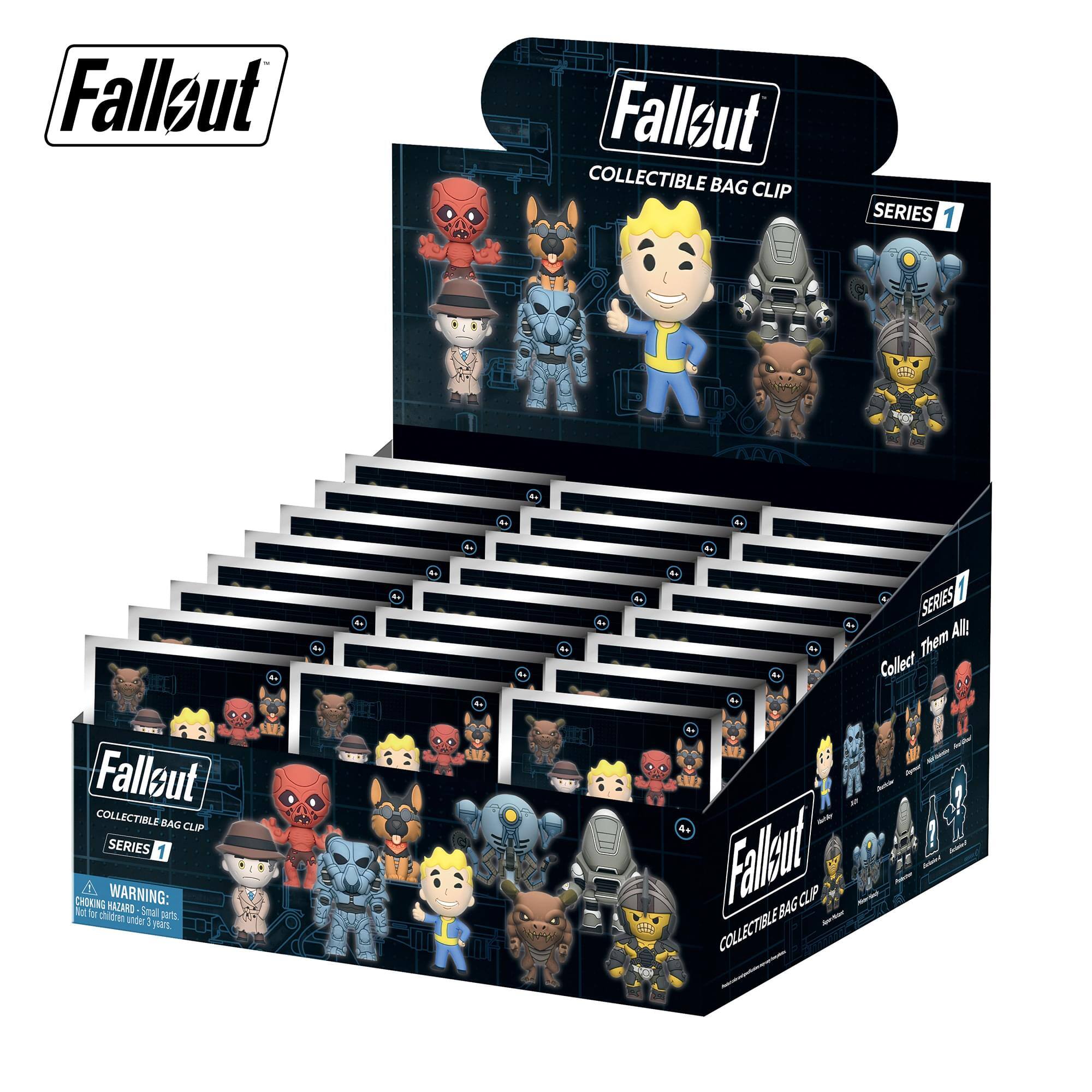 Fallout COLLECTIBLE BAG CLIP SERIES 1  
All Them Collect Falleut COLLECTIBLE BAG CLIP SERIES 1  
CHOKING WARNING: Et Ta HAZARO Small children unour pS 1 Nr 45 - 4.  
Fallut BAG CLP COLLECTIBLE