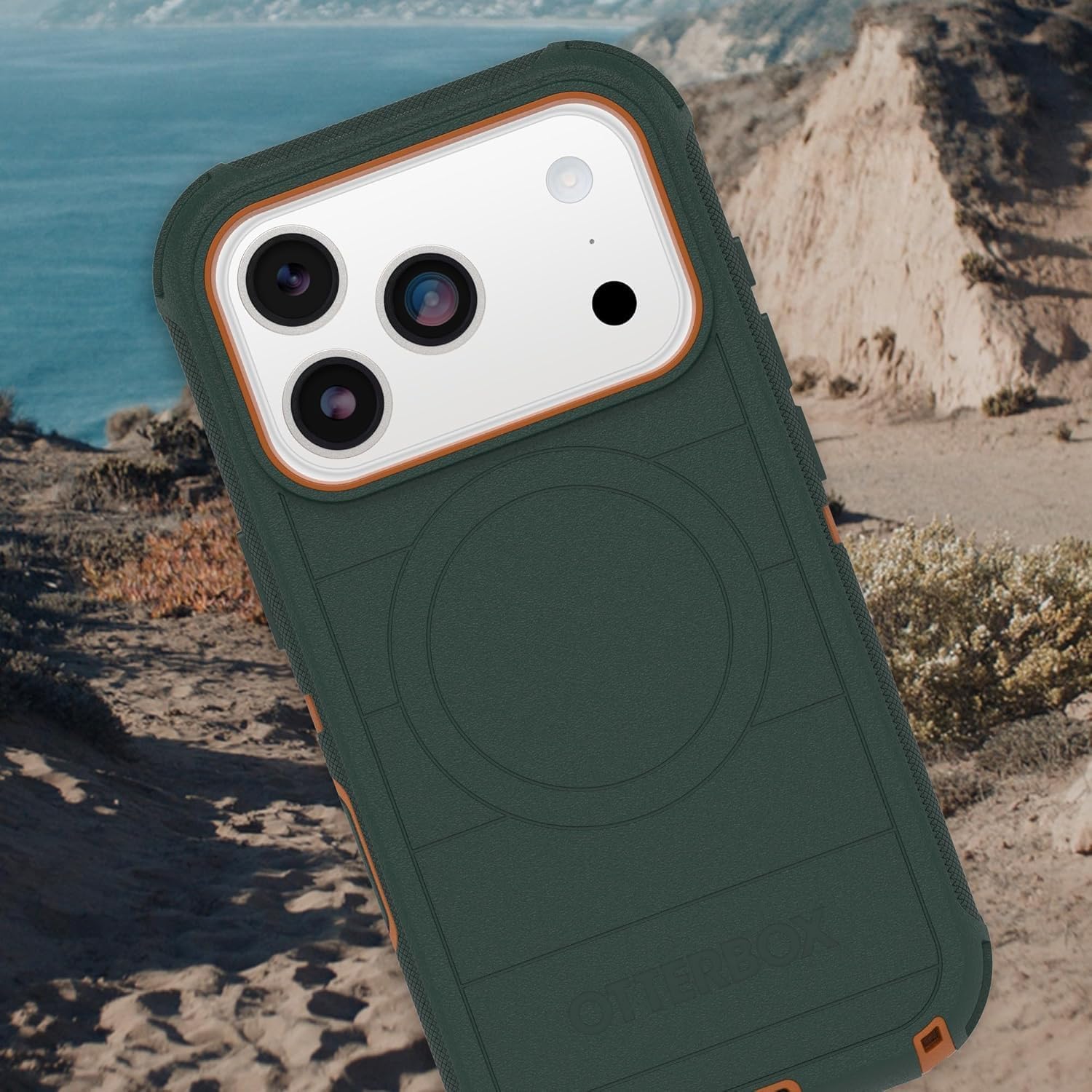 Alt View 3. OtterBox - OtterBox - Defender Series Pro Hard Shell for Apple iPhone 17 Pro - Black Chateau (Black & Orange).