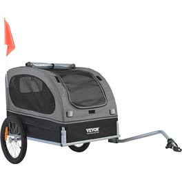 VEVOR - Dog Bike Trailer, Supports up to 88 lbs, Pet Cart Bicycle Carrier, Easy Folding Frame with Quick Release Wheels - Black + Gray