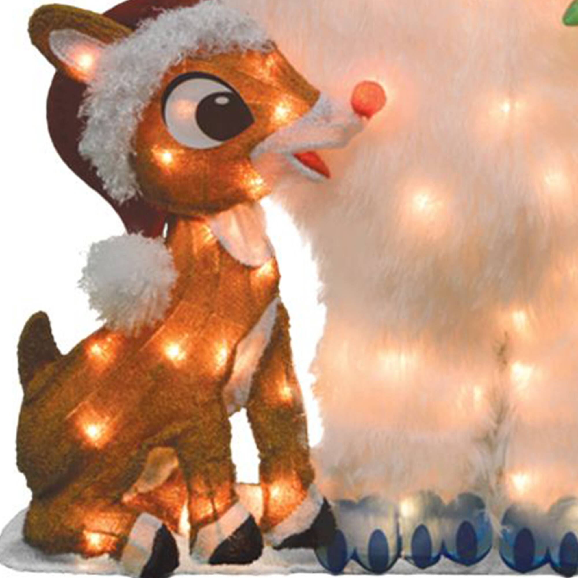 Alt View 4. ProductWorks - ProductWorks 32" Rudolph & Bumble Pre-Lit Christmas Yard Ornament Holiday Decor - Multi-colored.