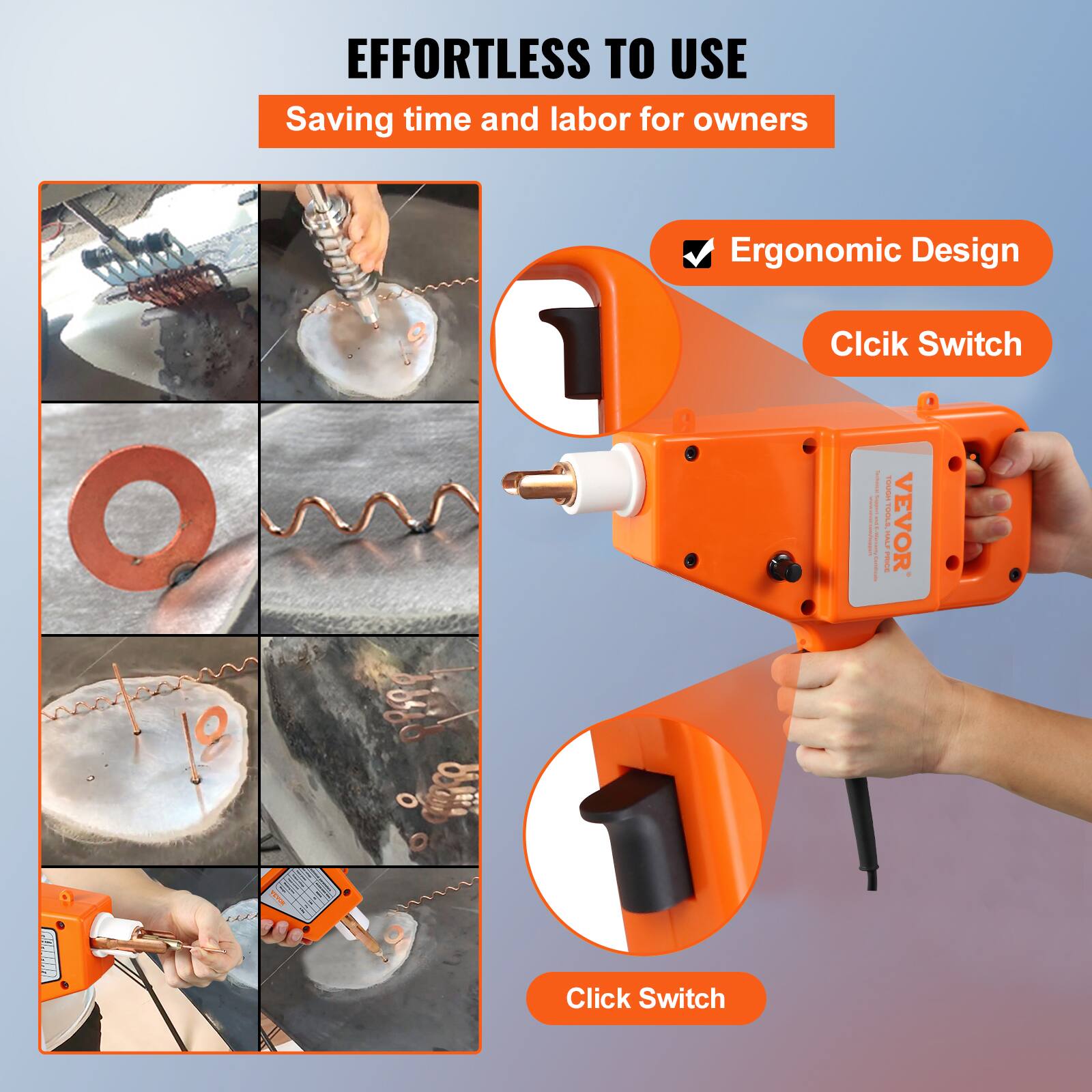 EFFORTLESS TO USE  
Saving time and labor for owners  

Ergonomic Design  
Click Switch
