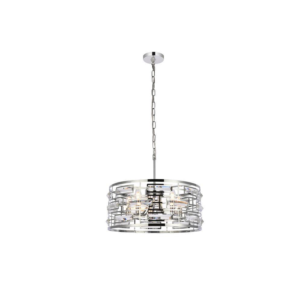 Left. Elegant Lighting - Kennedy 18.5 inch pendant in chrome - Chrome.