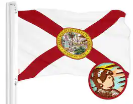G128 - Florida State Flag, 2.5 x 4 ft Embroidered 210D Polyester with Brass Grommets - Assorted Colors