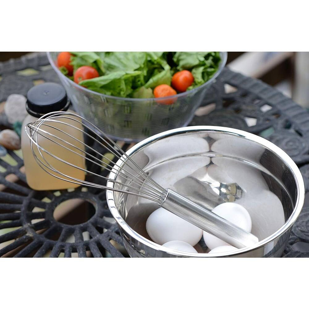 Alt View 1. RTMB - 12-Pack Stainless Steel Wire Whisk Set, Heat-Resistant 10-Inch Mixers - silver.