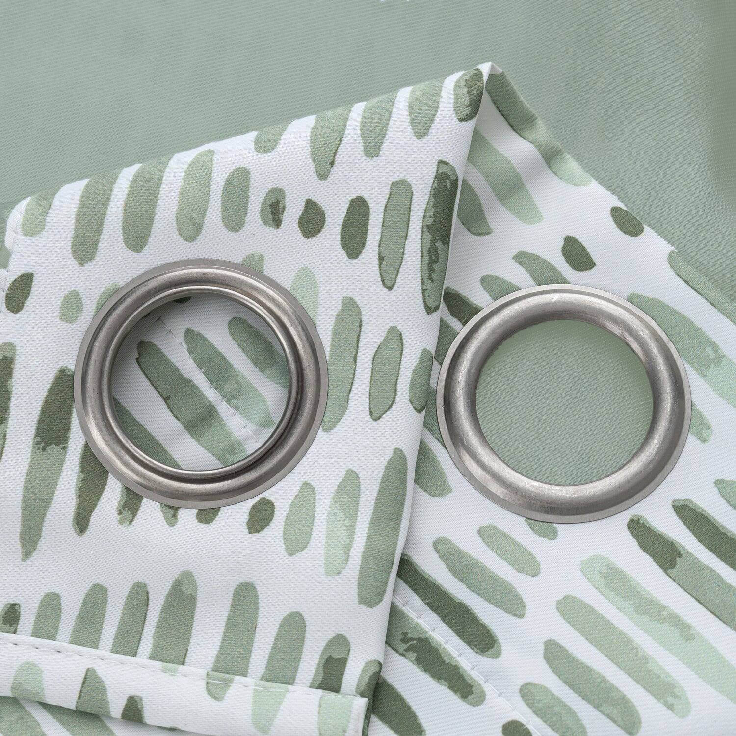 Alt View 1. Olivia Gray - Olivia Gray 100% Polyester 190 GSM Justice Reversible Blackout Grommet Curtain Panel 54" x 84" Sage - Sage.