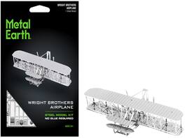 Model Kit Wright Brothers Airplane (Moderate Difficulty) Steel Model by Metal Earth - Silver