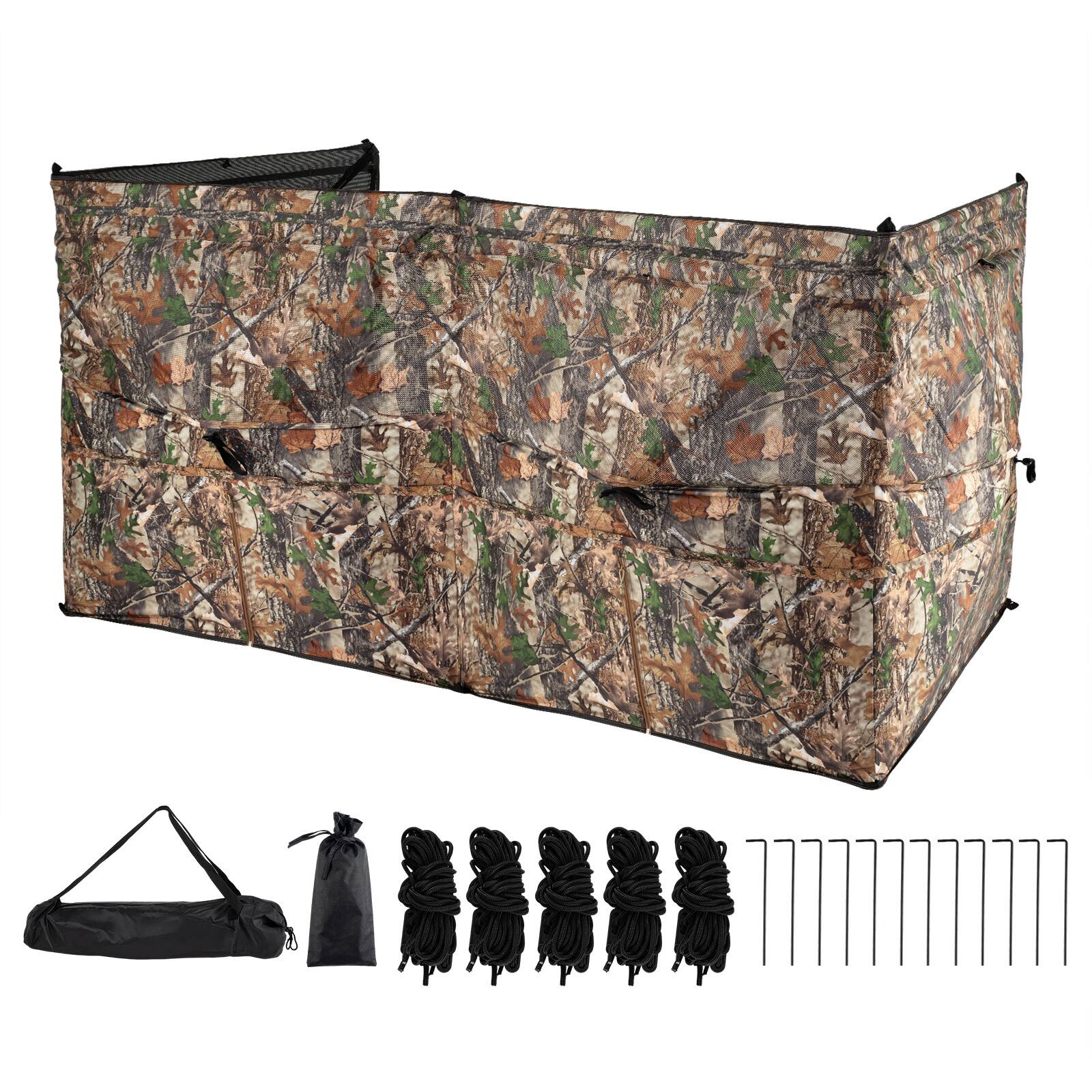 Alt View 7. Costway - Costway 360° One-Way See-Through Hunting Blind Panel with Dog Door Carrying Bag Camouflage - Camouflage.