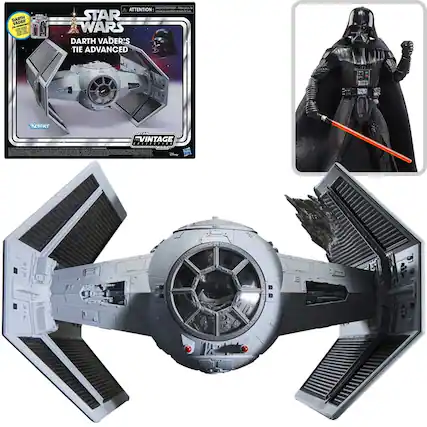 STAR WARS
DARTH VADER'S TIE ADVANCED
Kenner
STAR WARS VINTAGE
ATTENTION:
WARNING: CHOKING HAZARD - Small parts. Not for children under 3 years.
DARTH VADER
STAR WARS