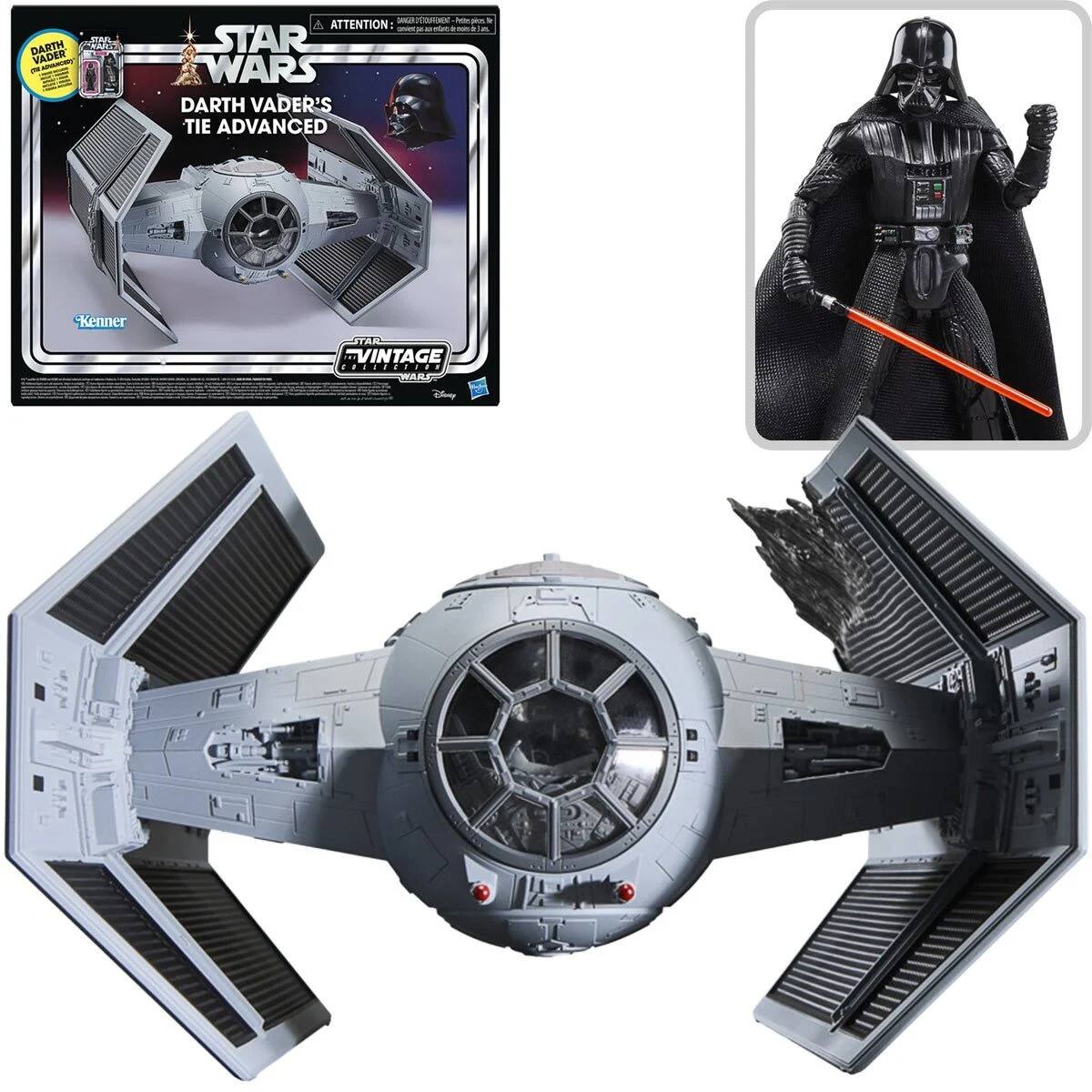 STAR WARS  
DARTH VADER'S TIE ADVANCED  
Kenner  
STAR WARS VINTAGE  

ATTENTION:  
WARNING: CHOKING HAZARD - Small parts. Not for children under 3 years.  

DARTH VADER  
STAR WARS