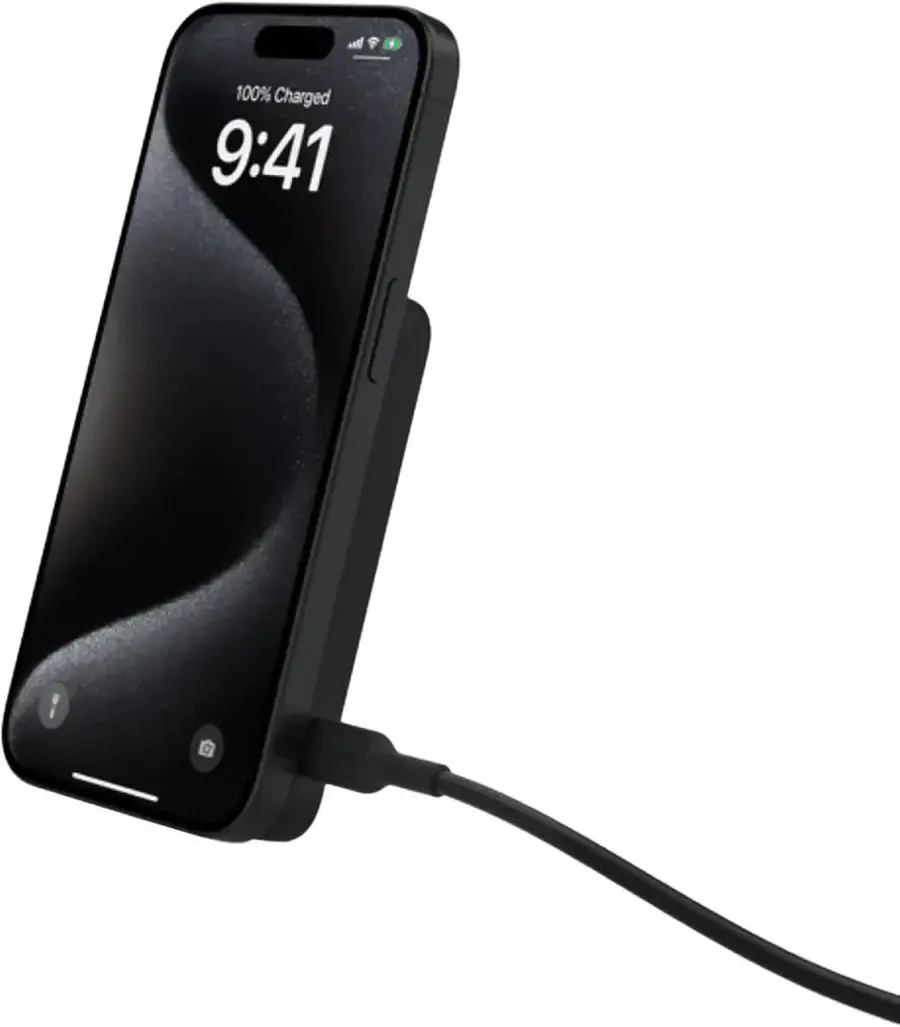 The text on the image reads "9:41 100% Charged."