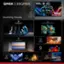 The text on the image is grouped and corrected as follows:

1. QM6K I 98QM6K TCL NFL Stunning Visuals
2. QM6K QD-MiniLED LED Up to LD500 Precise Dimming Series
3. New TCL Halo Control System
4. Matte HVA Panel Game Accelerator OLED
5. AURU - AIO CHEM AIPQ Pro Processor
6. High HDR Brightness
7. 144Hz Native Refresh Rate