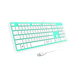 METALTON - Comfortable Quiet Chocolate Keys Durable Ultra slim Computer Keyboard qwerty For Pc Windows 11 10 8 7 xp vi - Green